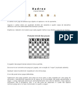 Regras de Xadrez, PDF, Xadrez